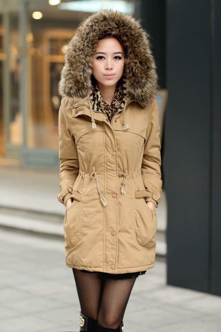 Parka with faux fur lining and hood shop