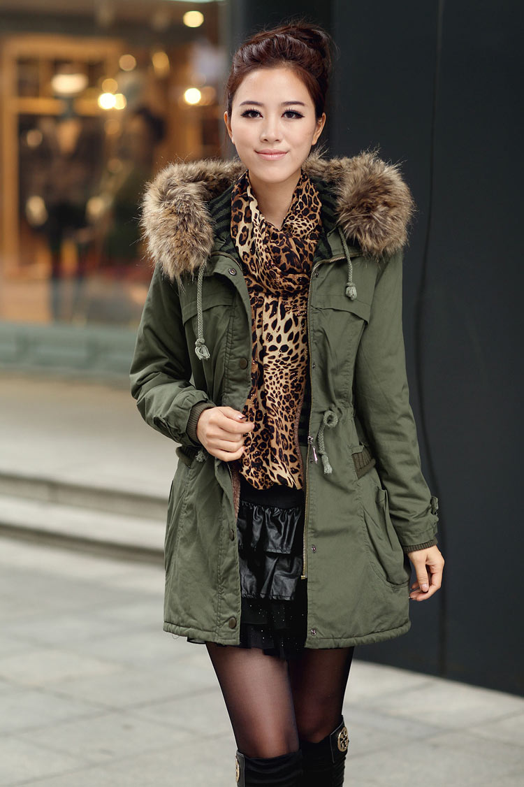Womens green parka coat on sale